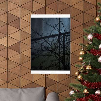 Shadow Play Winter Wall Art Print | Dark Japandi Luxurious Design