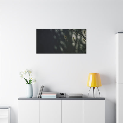 Dark Japandi Shoji Screen in Dappled | Moody Minimal Canvas Art