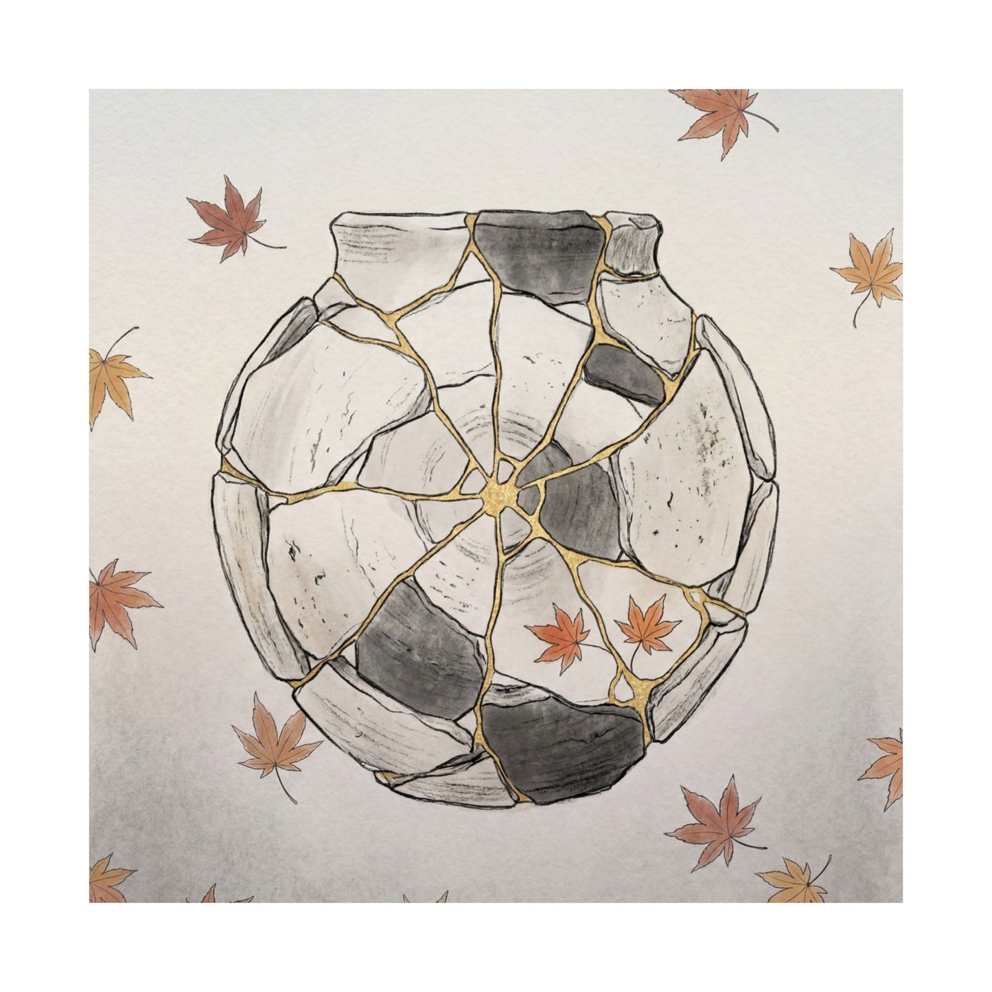 Dawn Broken Pottery Wall Art Print - Japandi Datsuzoku