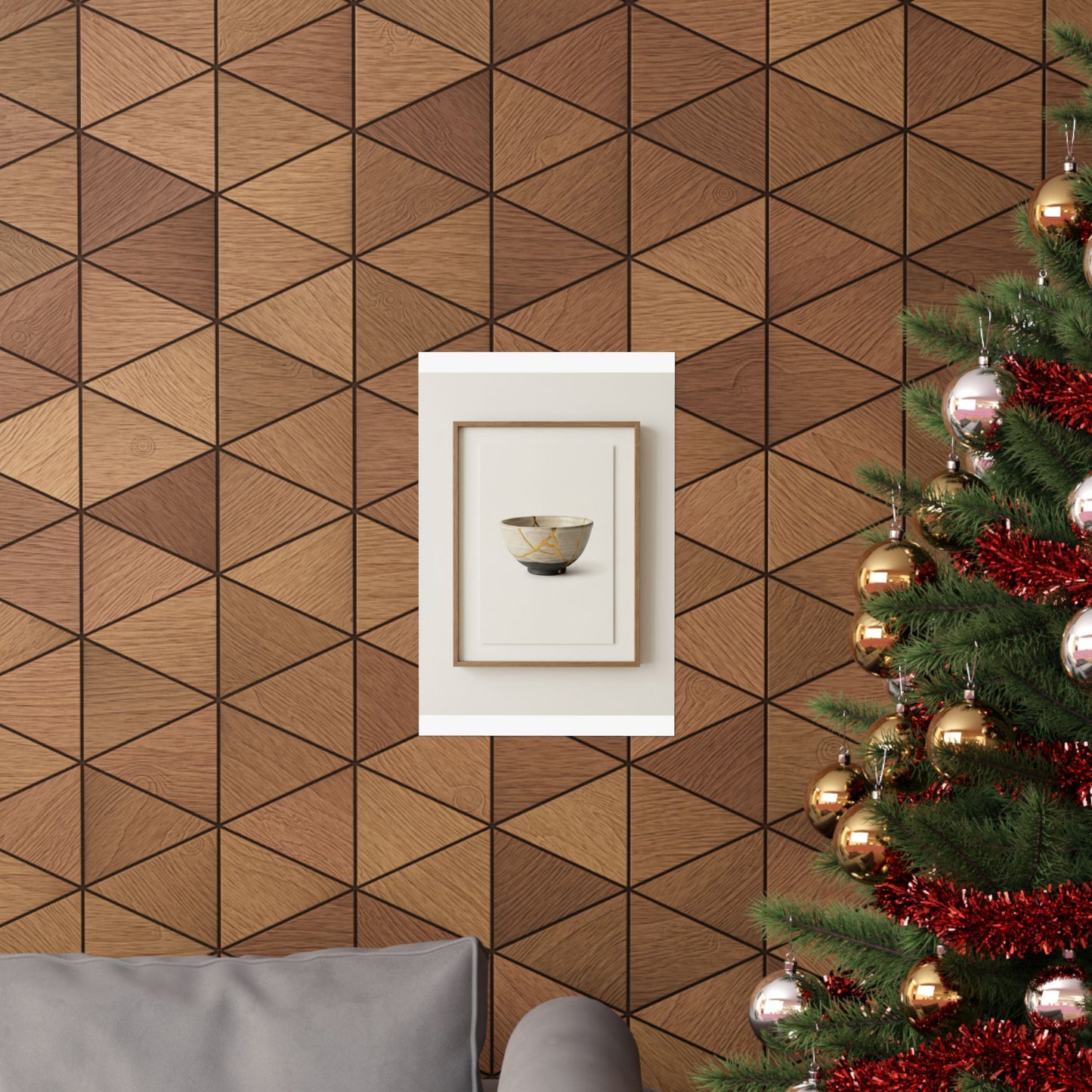 Kintsugi Charcoal Wall Art Print