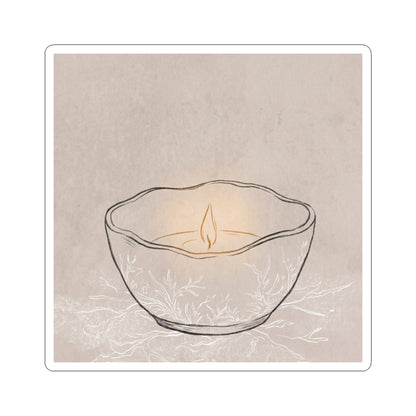 Ma Ceramic Bowl Sticker - Japandi Minimal Line Art Print