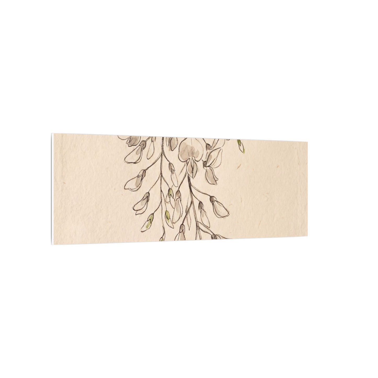 Japandi Wisteria in Golden Hour | Minimal Line Canvas Art