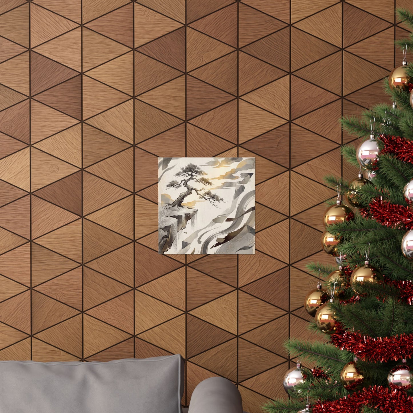 Pine Tree Japanese Pattern Wall Art Print | Cozy Japandi Art