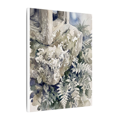 Stone Lantern Watercolor Canvas Art | Elegant Japandi Art
