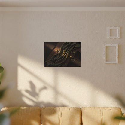 Silk Drape Canvas Art | Spring Dark Japandi Dark Texture Art
