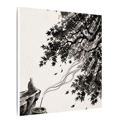 Serene Incense Smoke Canvas Art - Ukiyo E Inspired Zen