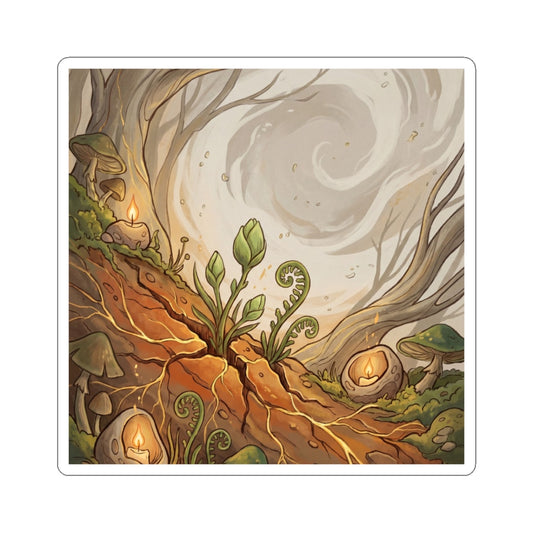 Earthy Cracked Earth Sticker - Forest Whimsy Cottagecore