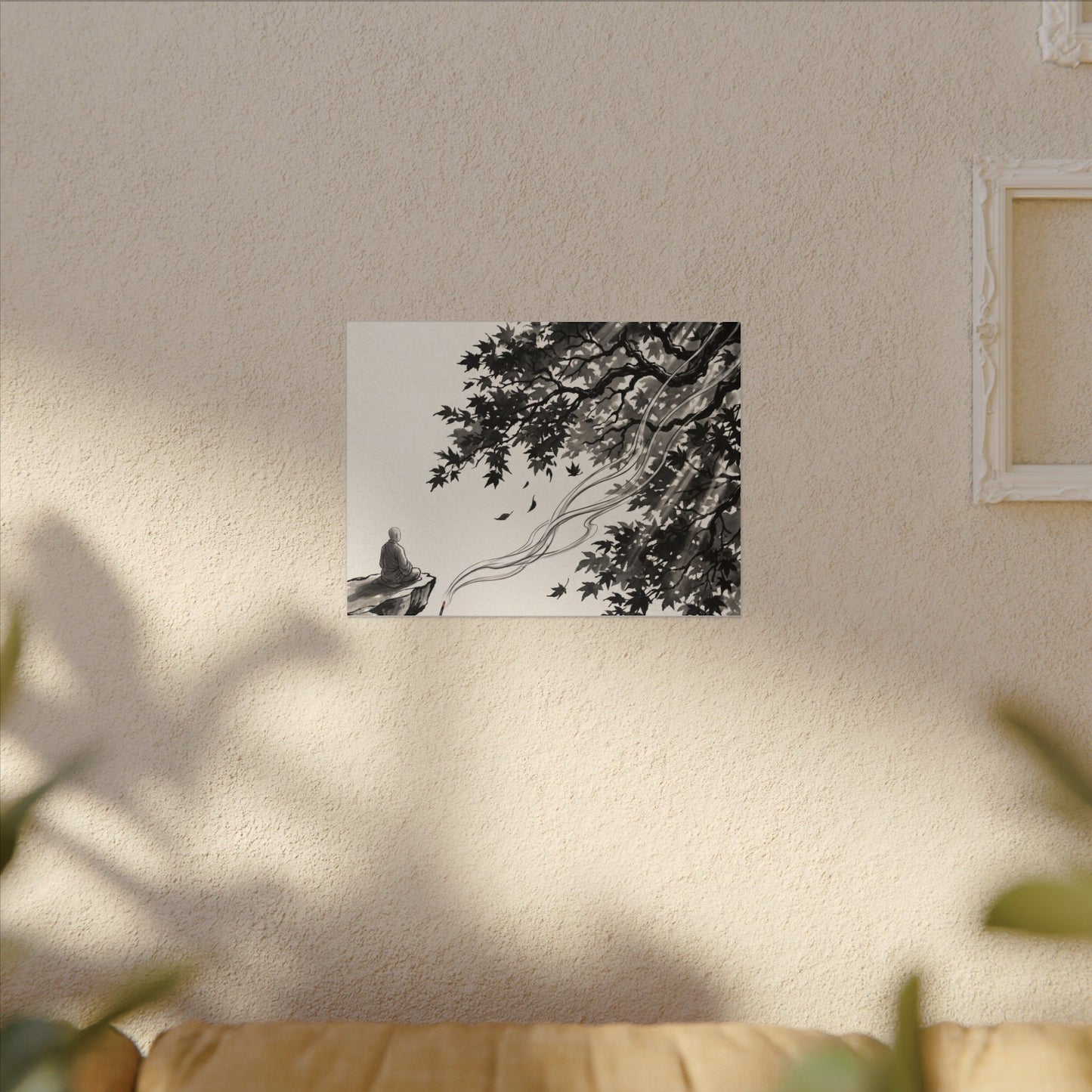 Serene Incense Smoke Canvas Art - Ukiyo E Inspired Zen