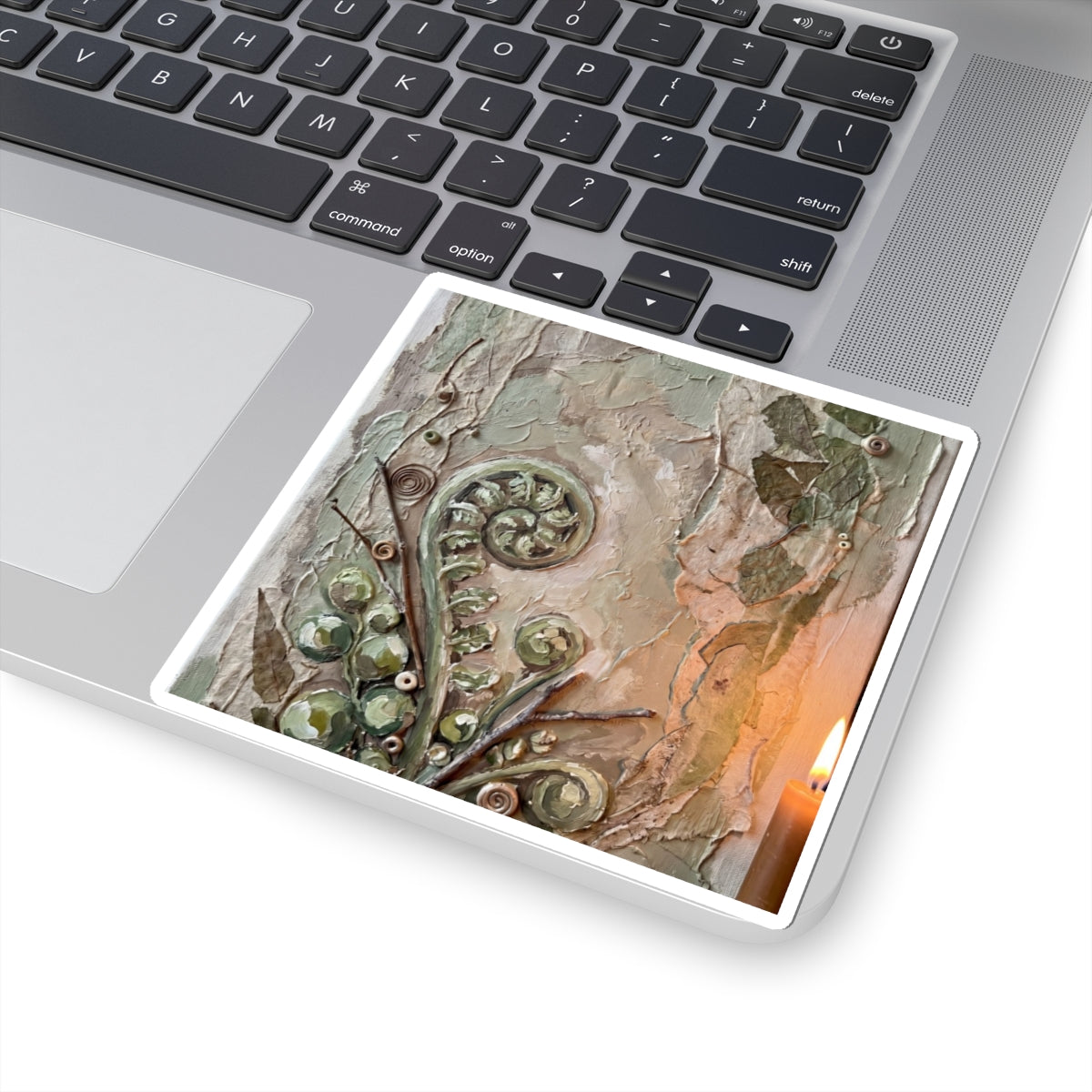 Datsuzoku Fern Unfurling Sticker - Japandi Texture Art Print