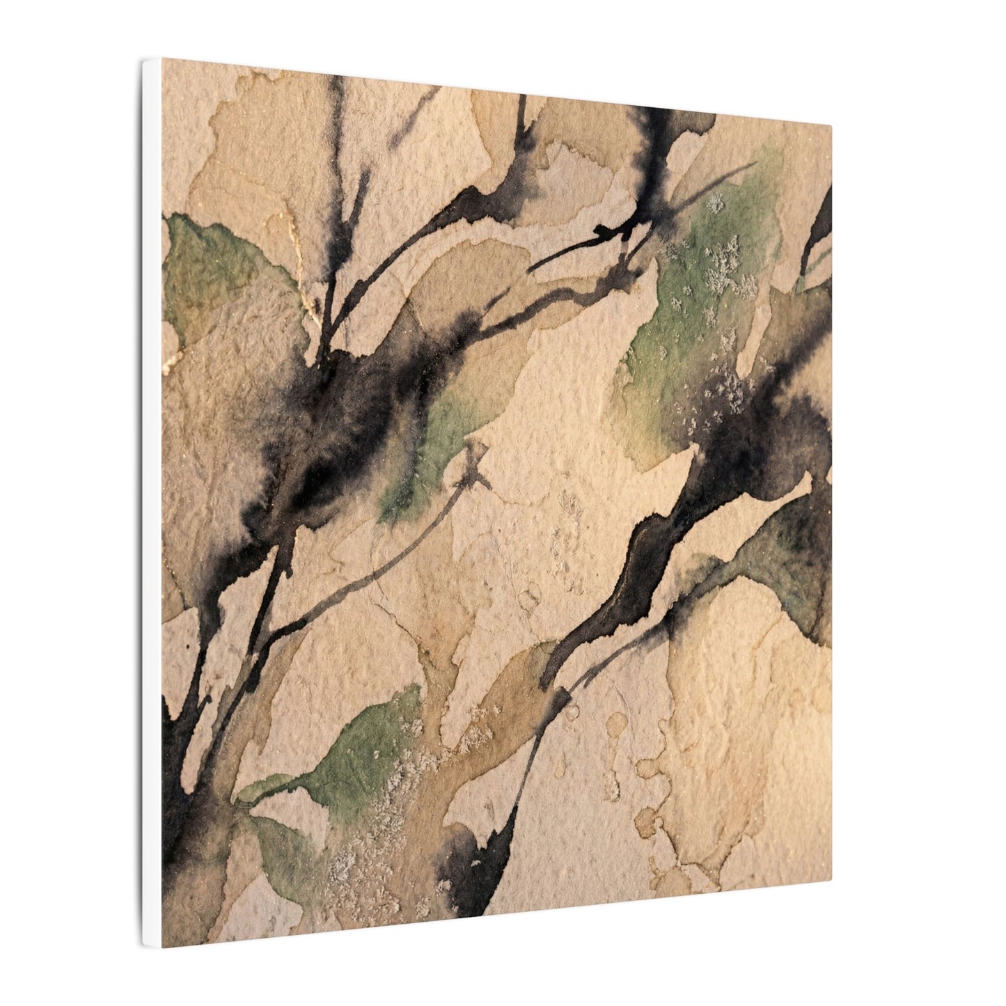 Japandi Shadow Play in Golden Hour | Watercolor Canvas Art