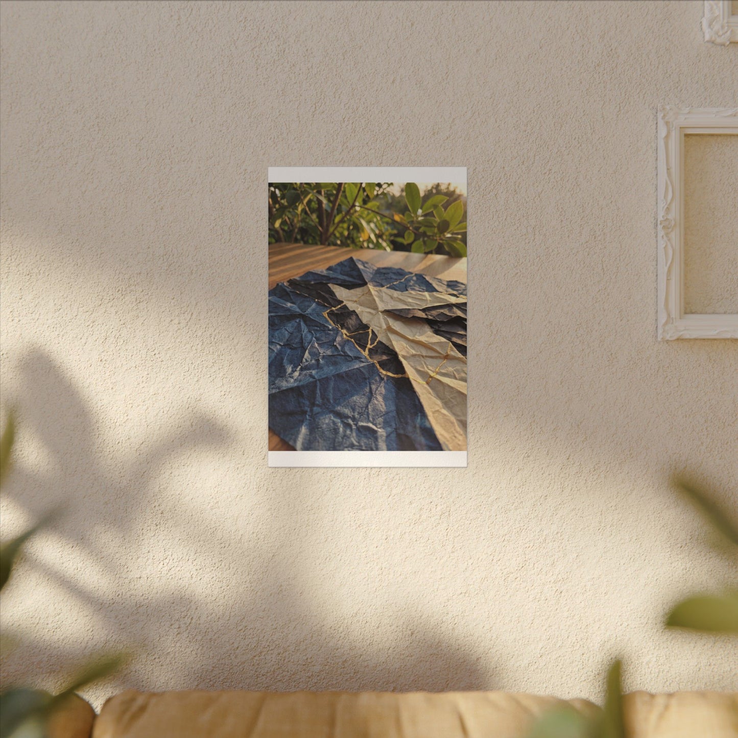 Golden Hour Paper Fold Canvas Art - Kintsugi Ma