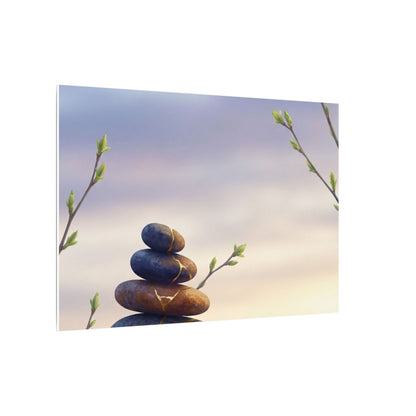 Spring River Stones Gold Vein Canvas Art | Philosophical Decor