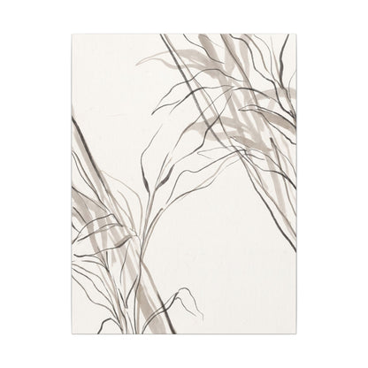 Neutral Shoji Screen Canvas Art - Minimal Line Japandi