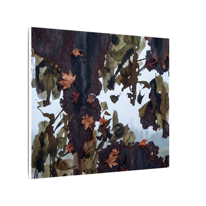 Rust Patina Charcoal Ink Canvas Art | Sophisticated Dark Japandi Art