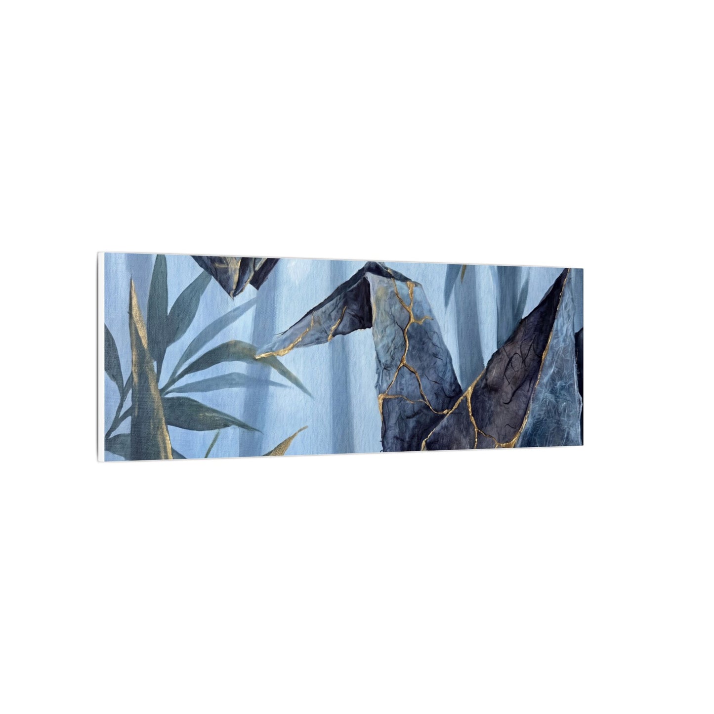 Paper Fold Canvas Art | Summer Kintsugi Crackle Gold Art