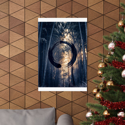 Golden Hour Bamboo Grove Wall Art Print - Zen Shibui