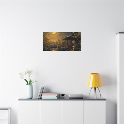 Spring Moonlit Garden Gold Vein Canvas Art | Resilient Decor