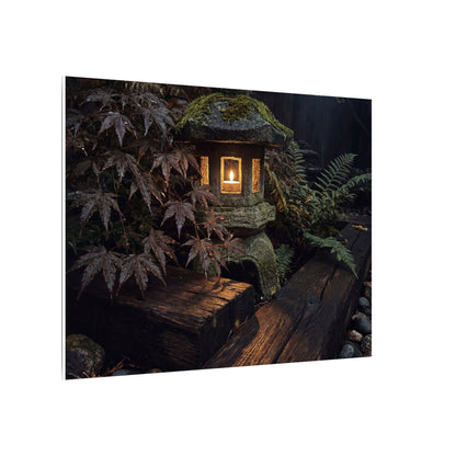 Moody Moonlit Garden Canvas Art - Shadow Zen Dark Japandi