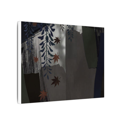 Wisteria Autumn Canvas Art | Dark Japandi Moody Design