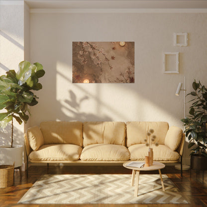 Cherry Blossom Canvas Art | Autumn Japandi Japanese Pattern Art