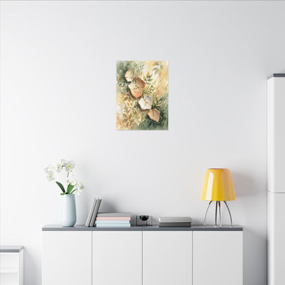 Japandi Broken Pottery in Golden Hour | Watercolor Canvas Art