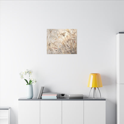 Winter Dried Flowers Watercolor Canvas Art | Warm Decor