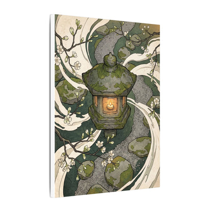 Zen Stone Lantern in Candlelight | Ukiyo E Inspired Canvas Art