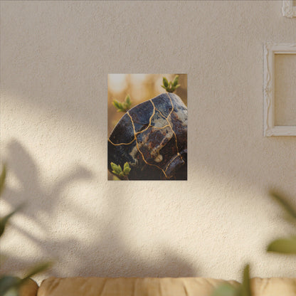 Fukinsei Rust Patina Canvas Art - Kintsugi Gold Repair