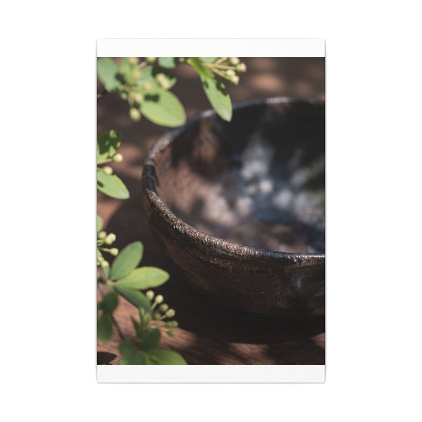 Ceramic Bowl Shadow Zen Canvas Art | Moody Dark Japandi Art