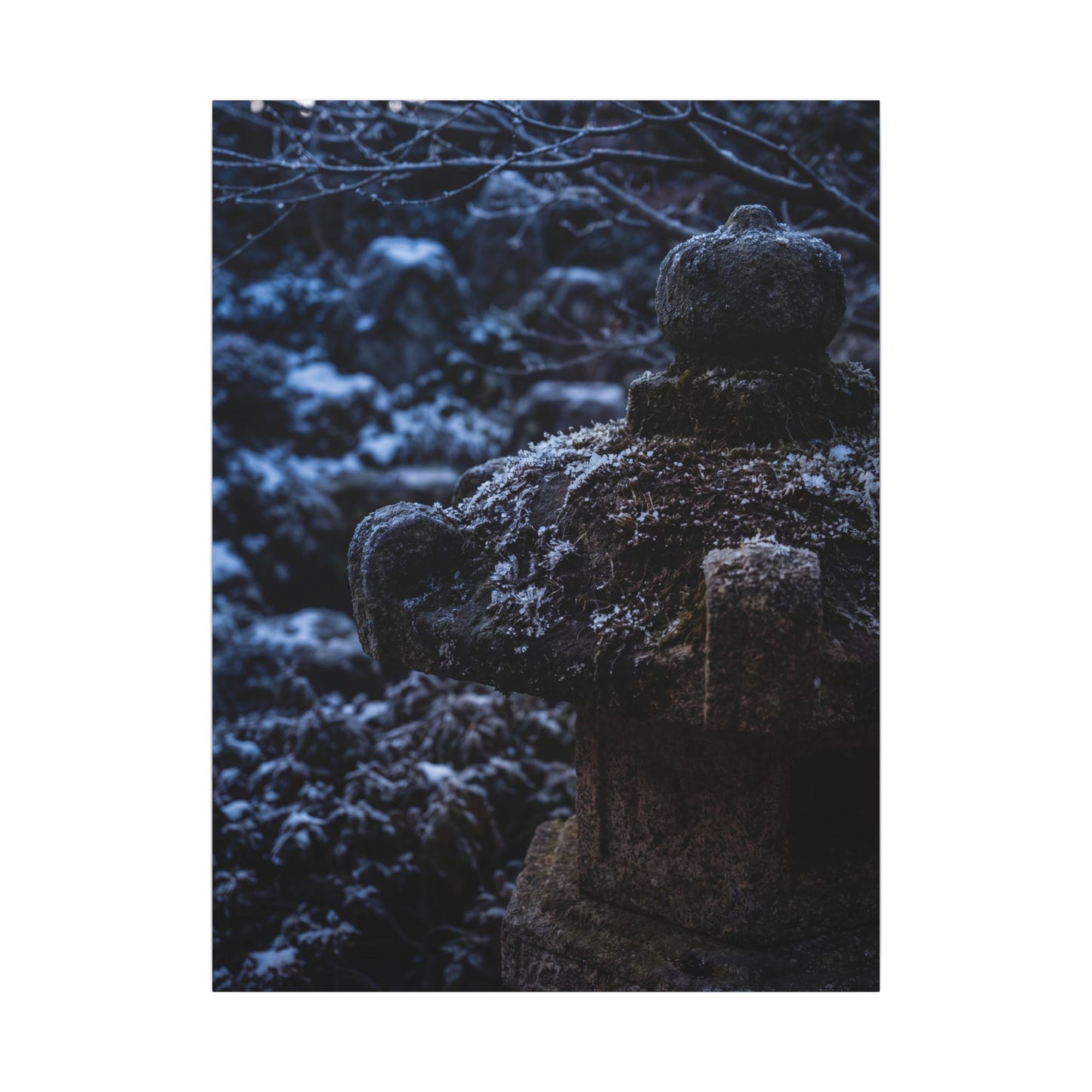 Moody Stone Lantern Canvas Art - Shadow Zen Dark Japandi