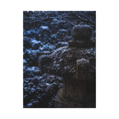 Moody Stone Lantern Canvas Art - Shadow Zen Dark Japandi