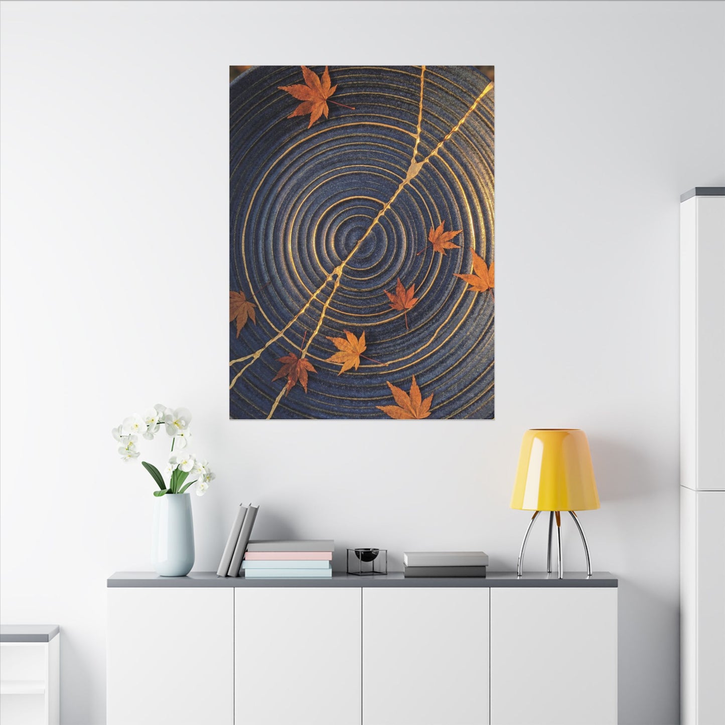 Water Ripple Gold Repair Canvas Art | Healing Kintsugi Art
