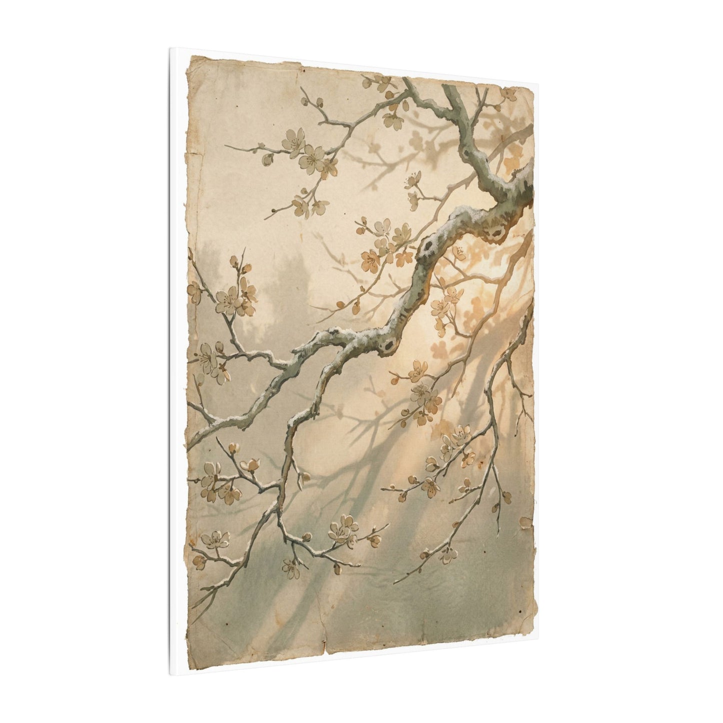 Cherry Blossom Canvas Art | Winter Japandi Japanese Pattern Art