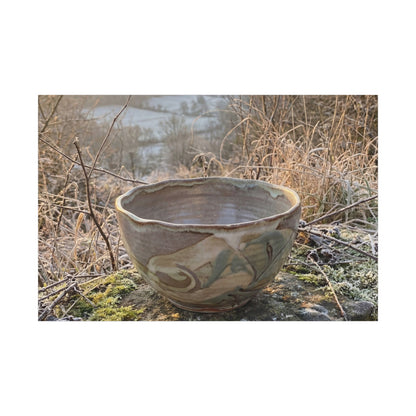 Golden Hour Ceramic Bowl Canvas Art - Japandi Shibui