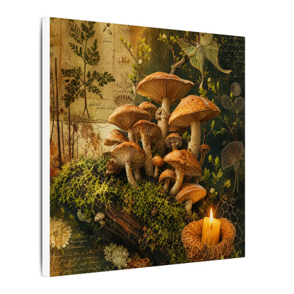 Spring Wild Mushrooms Herbarium Canvas Art | Earthy Decor