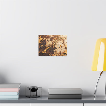 Kintsugi Rust Patina in Golden Hour | Gold Vein Canvas Art