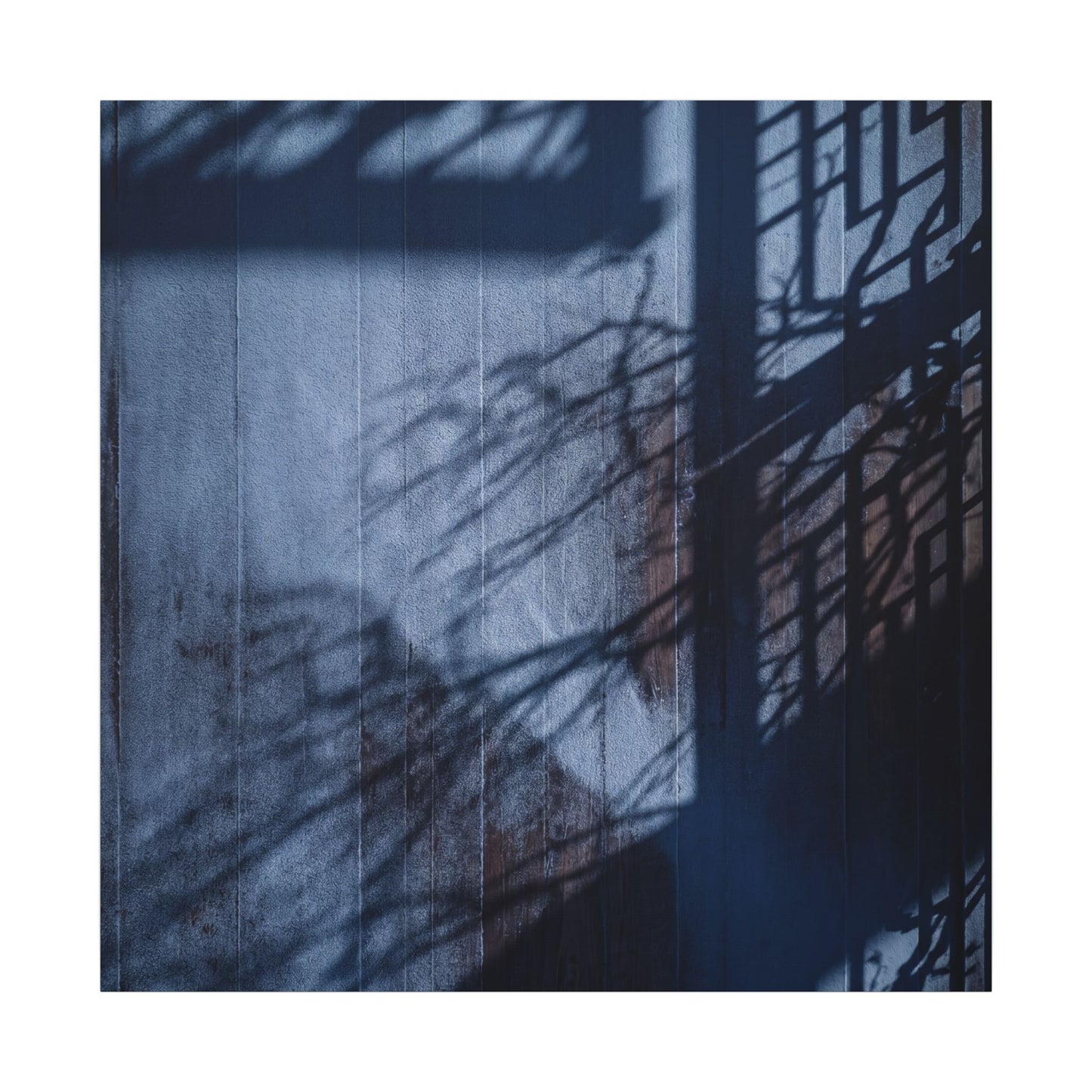 Shadow Play Moody Minimal Canvas Art | Moody Dark Japandi Art