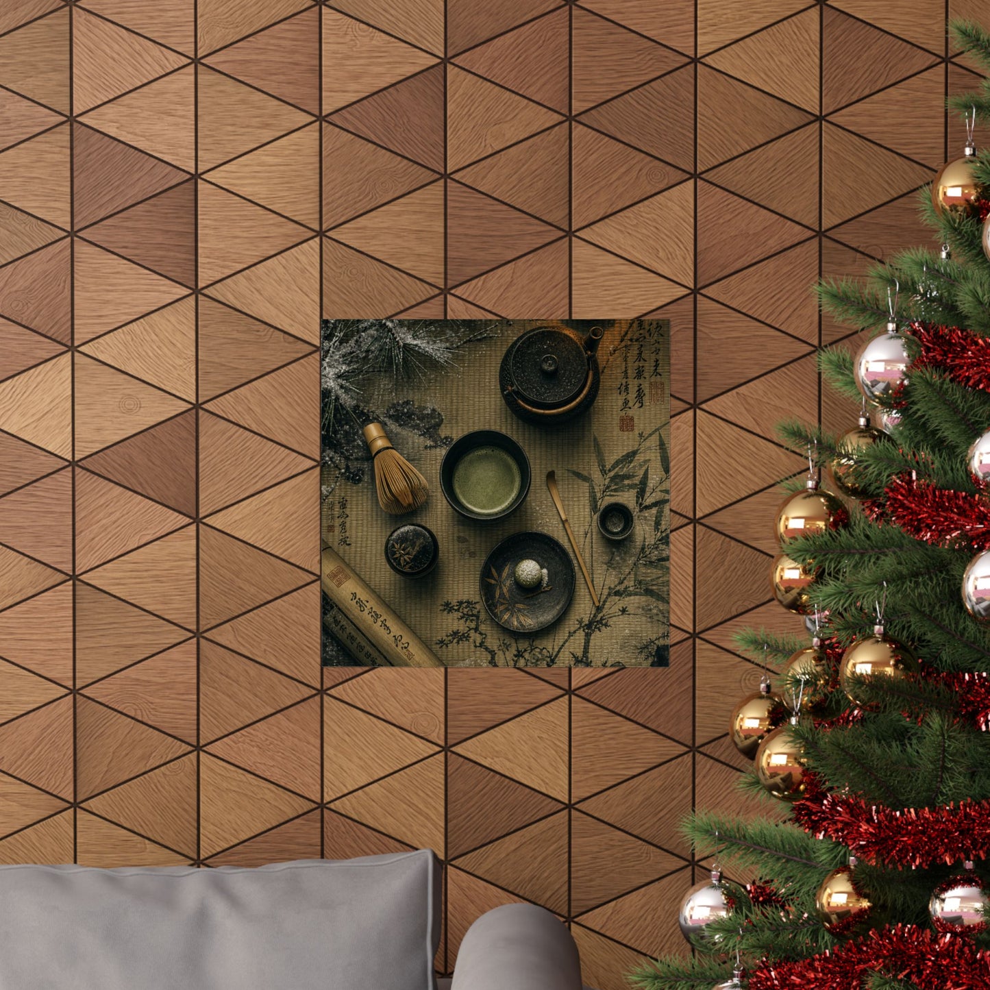 Tea Ceremony Winter Wall Art Print | Zen Calm Design