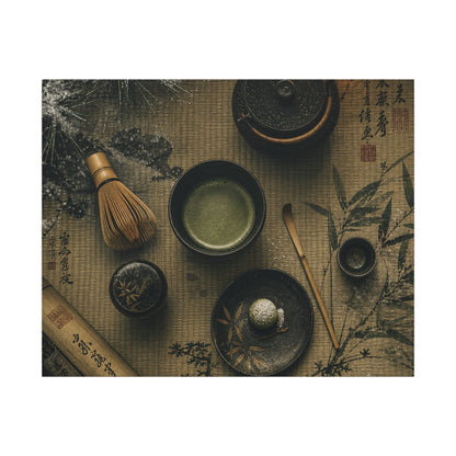 Tea Ceremony Canvas Art | Winter Zen Ukiyo E Inspired Art