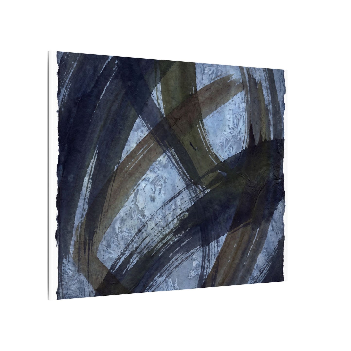 Ink Brushstroke Canvas Art | Winter Dark Japandi Shadow Zen Art