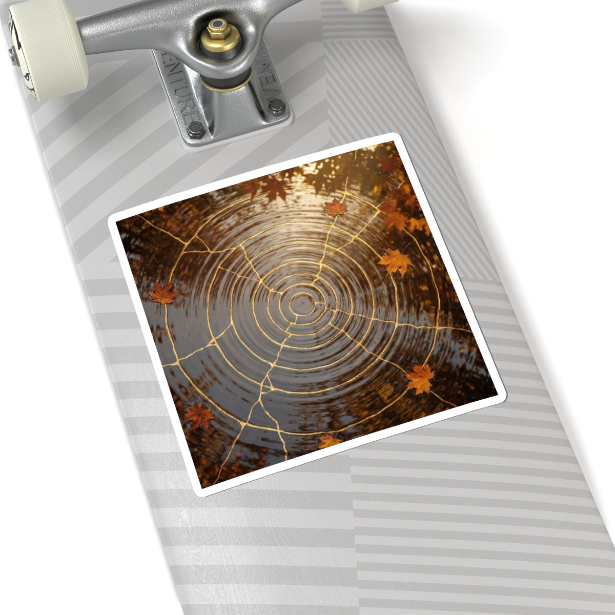 Water Ripple Gold Vein Sticker | Artful Kintsugi Art Art Print