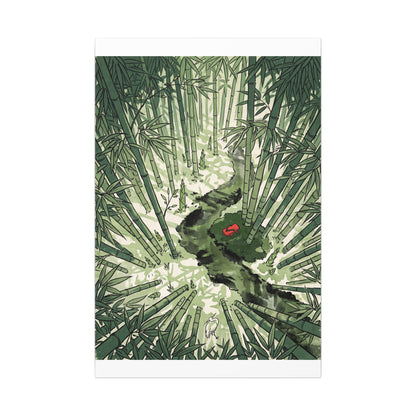 Peaceful Bamboo Grove Canvas Art - Ukiyo E Inspired Zen