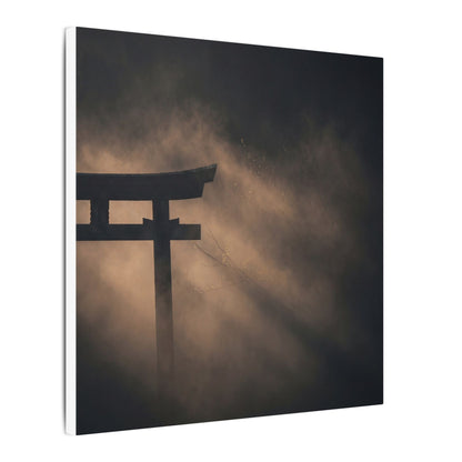 Torii Gate Shadow Zen Canvas Art | Bold Dark Japandi Art