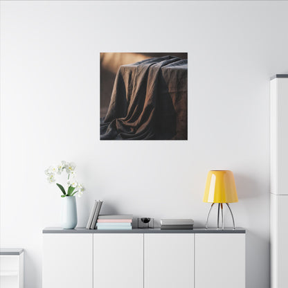 Silk Drape Canvas Art | Winter Dark Japandi Shadow Zen Art