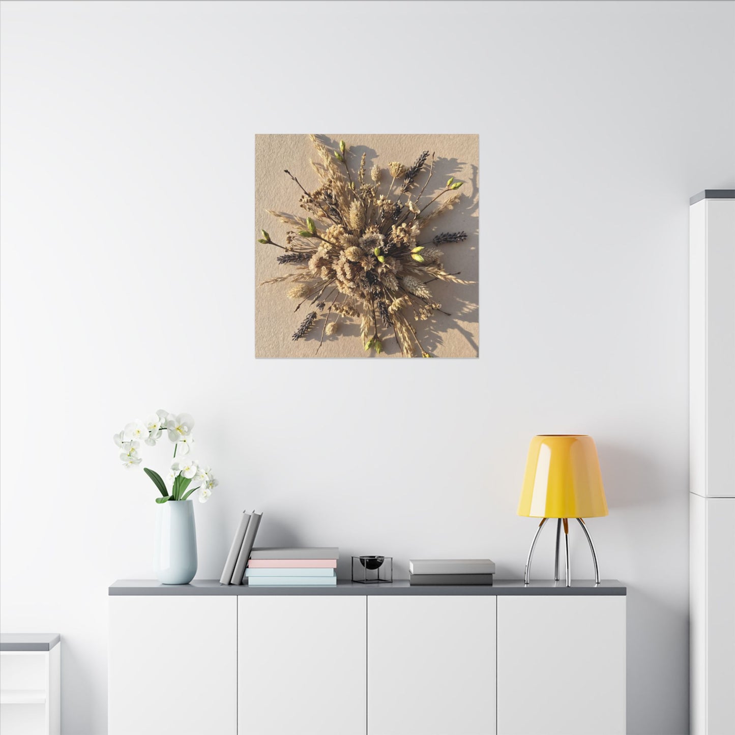 Dried Flowers Spring Canvas Art | Japandi Earthy Design