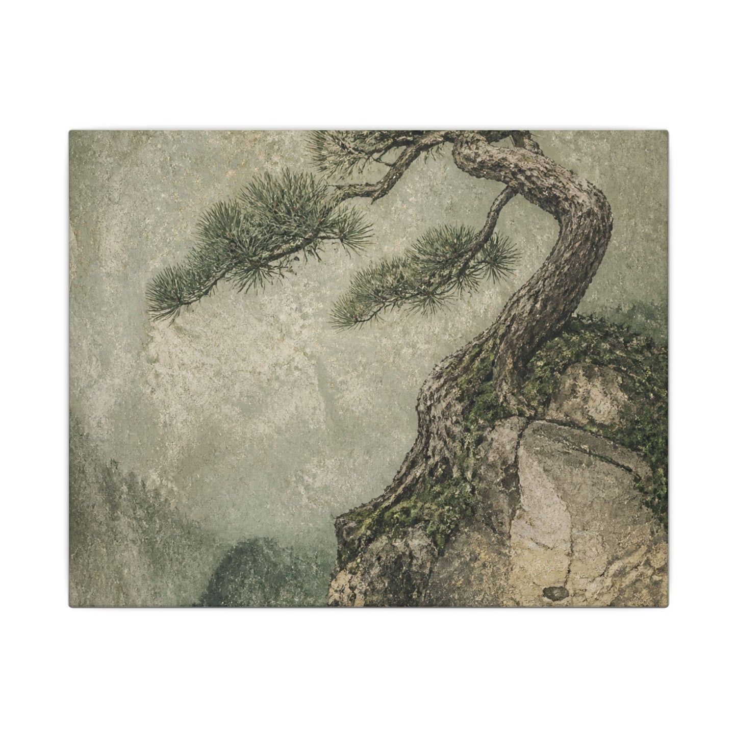 Fukinsei Pine Tree Canvas Art - Japandi Texture