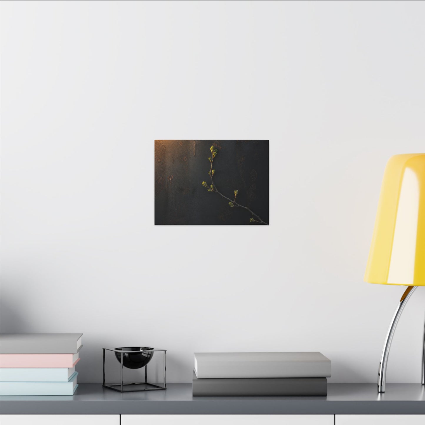 Dark Japandi Rust Patina in Golden Hour | Moody Minimal Canvas Art
