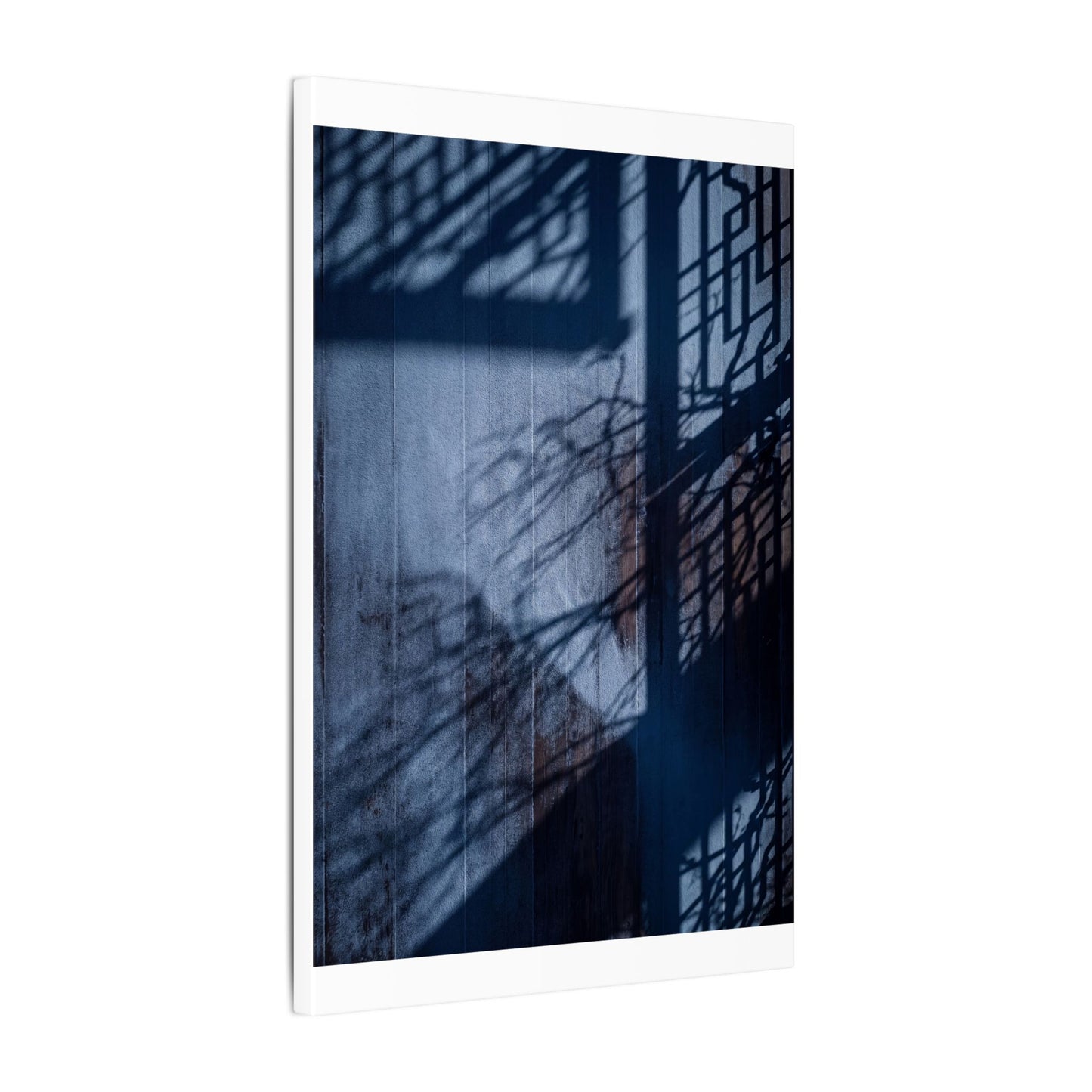 Shadow Play Moody Minimal Canvas Art | Moody Dark Japandi Art
