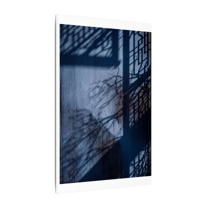 Shadow Play Moody Minimal Canvas Art | Moody Dark Japandi Art