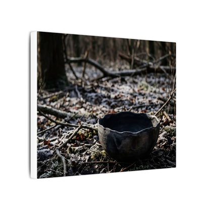 Dappled Ceramic Bowl Canvas Art - Dark Japandi Kanso